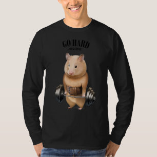 Spiertraining voor hamsters met Barbell Shrug Bar, T-shirt