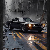 Spierwagen Post-Apocalyptische stadsgezicht Decoup Tissuepapier