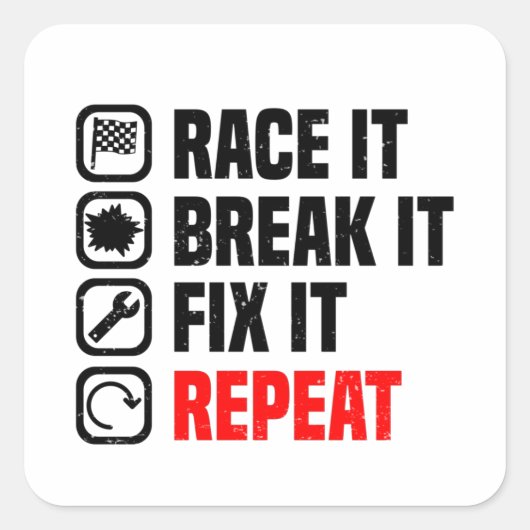 Spierwagen V8 Turbocompressor Afstempeling auto Vierkante Sticker (Voorkant)