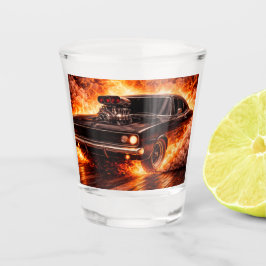 Spierwagens met uitlaatgas supercharged vuurstorm shot glas