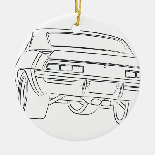 Spierwagentekening Keramisch Ornament (Voorkant)