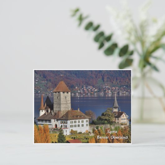 Spiez Castle, Zwitserland/Schloss Spiez, Schweiz Briefkaart (Staand voorkant)