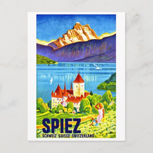 Spiez, groen gebied voor de stad Zwitserland Briefkaart (Voorkant)