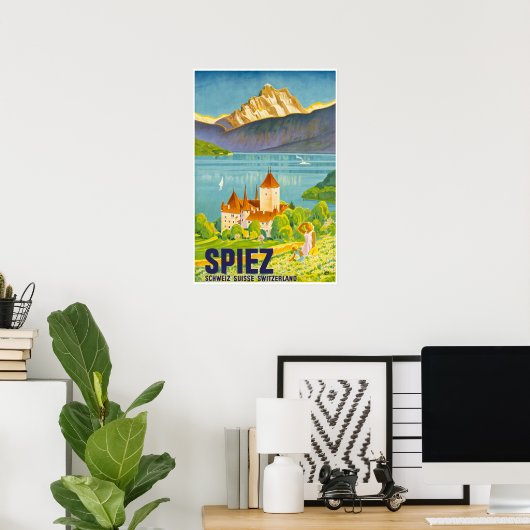 Spiez, Zwitserland,Reisposter Poster (Thuiskantoor)
