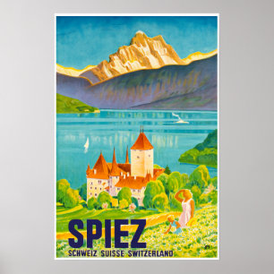 Spiez, Zwitserland,Reisposter Poster