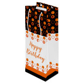 Spiffy fleszak met polka-dot in Sinaasappel Wijn Cadeautas (Achterkant Gekanteld)