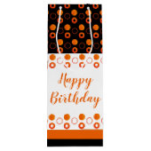 Spiffy fleszak met polka-dot in Sinaasappel Wijn Cadeautas (Achterkant)