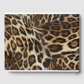 Spiffy Leopard Spots Leather Grain look Gastenboek (Achterkant)