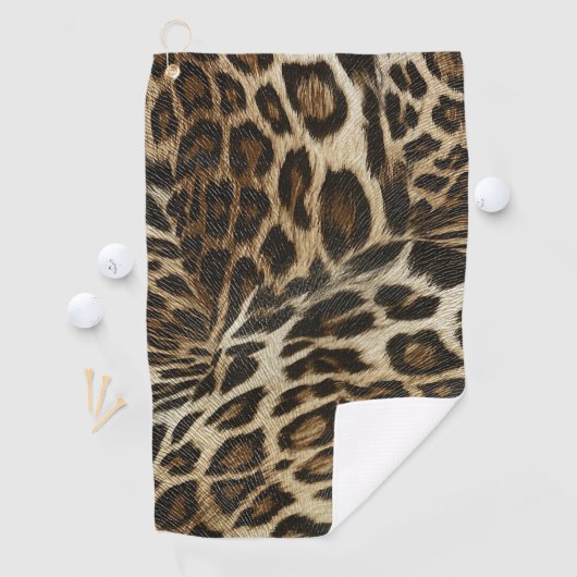 Spiffy Leopard Spots Leather Grain look Golfhanddoek (Insitu)