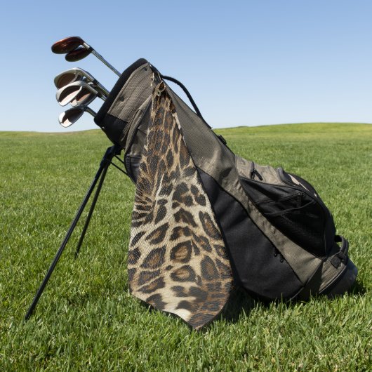 Spiffy Leopard Spots Leather Grain look Golfhanddoek (Groen)