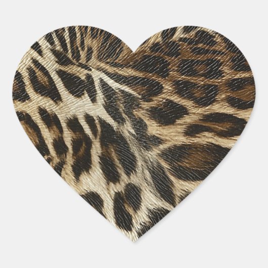 Spiffy Leopard Spots Leather Grain look Hart Sticker (Voorkant)