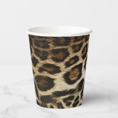 Spiffy Leopard Spots Leather Grain look Papieren Bekers (Achterkant)