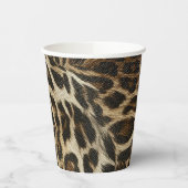 Spiffy Leopard Spots Leather Grain look Papieren Bekers (Links)
