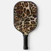 Spiffy Leopard Spots Leather Grain look Pickleball Paddle (Voorkant)