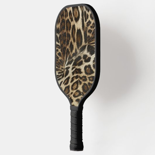 Spiffy Leopard Spots Leather Grain look Pickleball Paddle (Links)