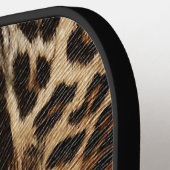 Spiffy Leopard Spots Leather Grain look Pickleball Paddle (Links Detail)