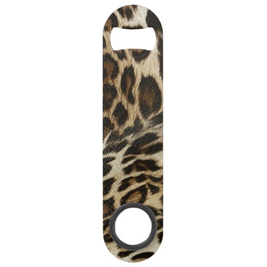 Spiffy Leopard Spots Leather Grain look Speed Flessenopener (Achterkant)