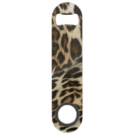 Spiffy Leopard Spots Leather Grain look Speed Flessenopener