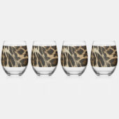 Spiffy Leopard Spots Leather Grain look Wijnglas Zonder Voet (Links)