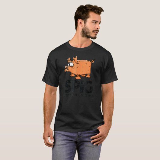 Spig waar spam afkomstig is van Funny Pig T-shirt (Voorkant volledig)