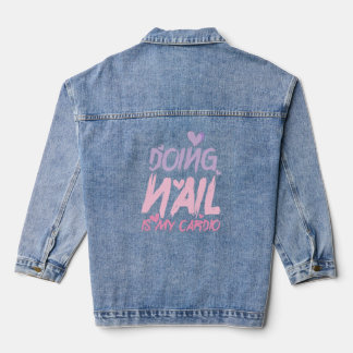 Spijker doen is mijn cardio, vrouwen nagels, nagel denim jacket