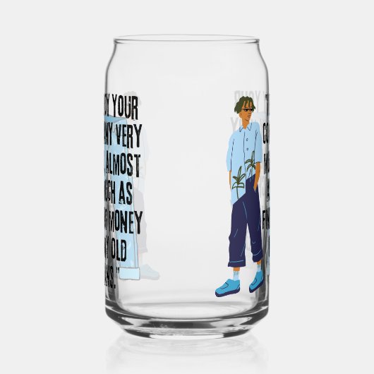 SPIJKERBROEK CITAAT BLIKVORM GLAS (Rechts)