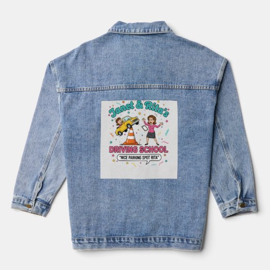 Spijkerjack Funny Rijschoolinstructeur Denim Jacket (Achterkant)