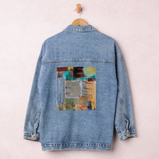 Spijkerjack met abstracte kunst denim jacket