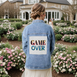 Spijkerjack met "Game Over"-tekst op de achterkant Denim Jacket