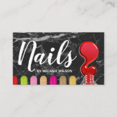 spijkers | Rode nagellak Pour | Geschilderde nagel Visitekaartje (Voorkant)