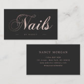 Spijkers Script Kalligrafie Roos Gouden Glitter Visitekaartje (Voorkant / Achterkant)