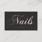 Spijkers Script Kalligrafie Roos Gouden Glitter Visitekaartje (Voorkant)