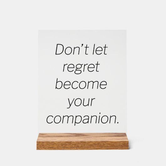 Spijt Acryl Teken Acryl Bord (Voorkant)