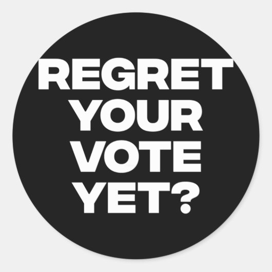 Spijt van je stem ronde sticker (Voorkant)
