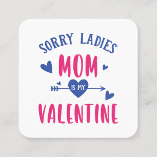 SPijtIG DAMES MAMMA IS MIJN VALENTIJN Vierkante Visitekaartje