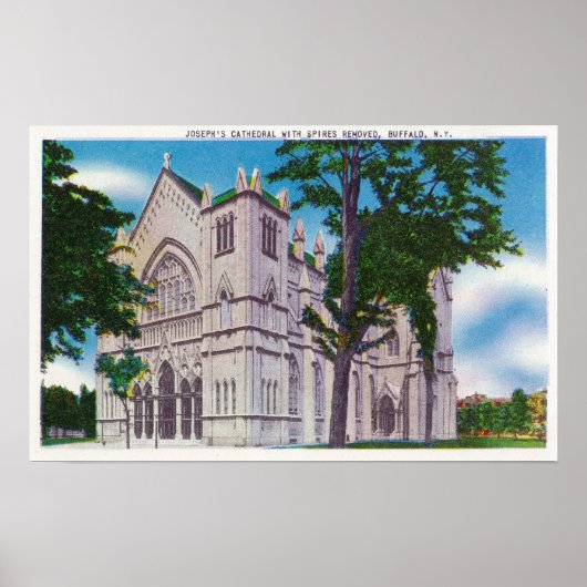 Spijtig Uitzicht van St. Joseph's kathedraal Poster (Voorkant)