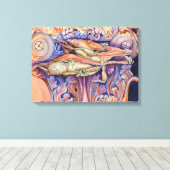 Spike en Curly Spelen Label Canvas Afdruk (Insitu (Houten vloer))