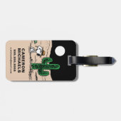 Spike in een Moonlit woestijn Bagagelabel (Achterkant horizontaal)