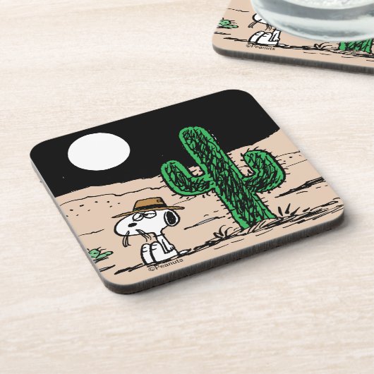 Spike in een Moonlit woestijn Bier Onderzetter (Linkerzijde)