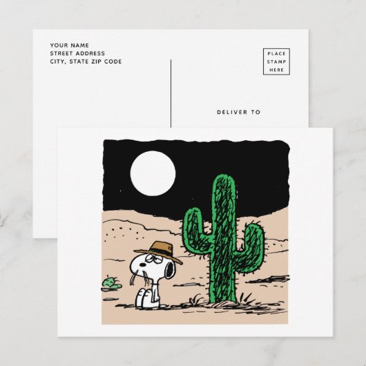 Spike in een Moonlit woestijn Briefkaart (Voorkant / Achterkant)