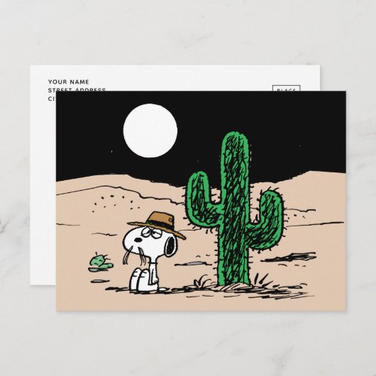 Spike in een Moonlit woestijn Briefkaart (Voorkant / Achterkant)
