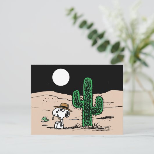 Spike in een Moonlit woestijn Briefkaart (Staand voorkant)