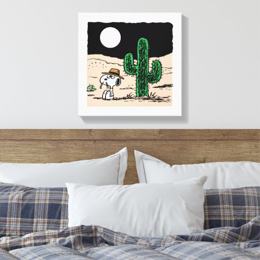 Spike in een Moonlit woestijn Canvas Afdruk (Insitu (Slaapkamer))