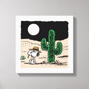 Spike in een Moonlit woestijn Canvas Afdruk