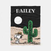 Spike in een Moonlit woestijn Fleece Deken (Voorkant)