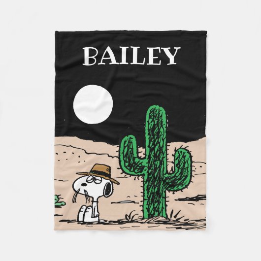 Spike in een Moonlit woestijn Fleece Deken (Voorkant)