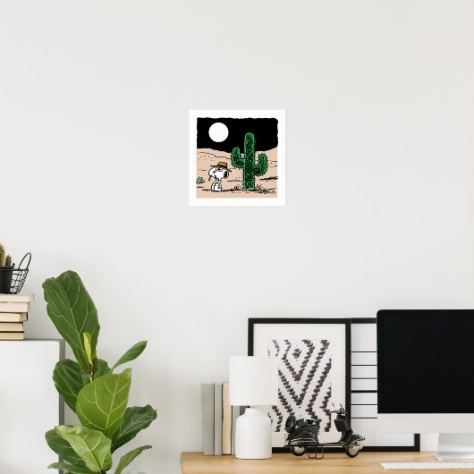 Spike in een Moonlit woestijn Poster (Thuiskantoor)