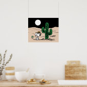 Spike in een Moonlit woestijn Poster (Keuken)
