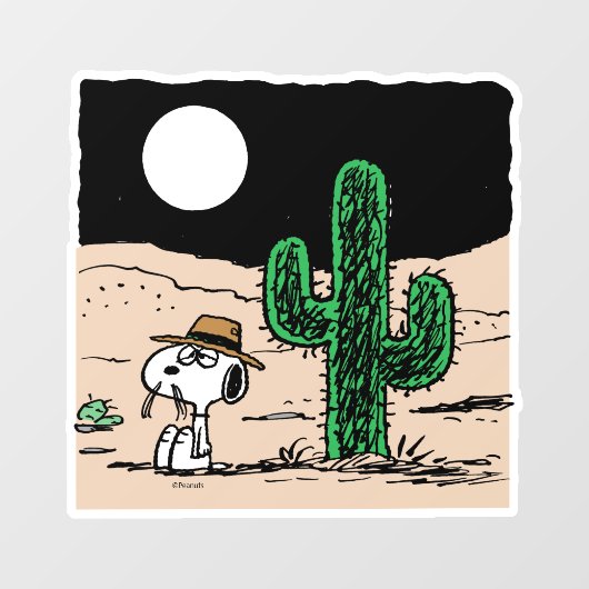 Spike in een Moonlit woestijn Raamsticker (Vel)