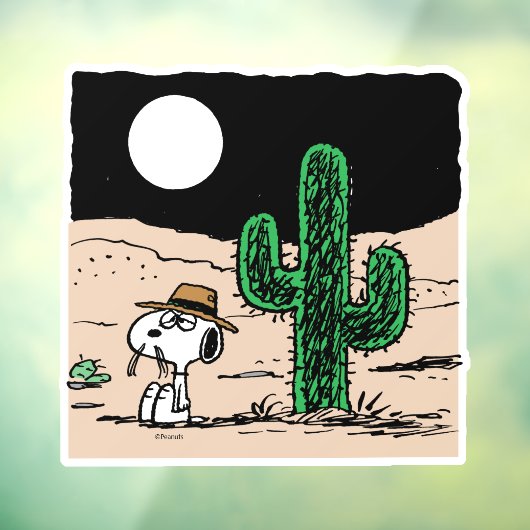 Spike in een Moonlit woestijn Raamsticker (Vel 3)